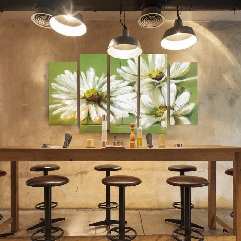 Kanva no 5 daļām - Type B, White Flowers Home Trends DECO