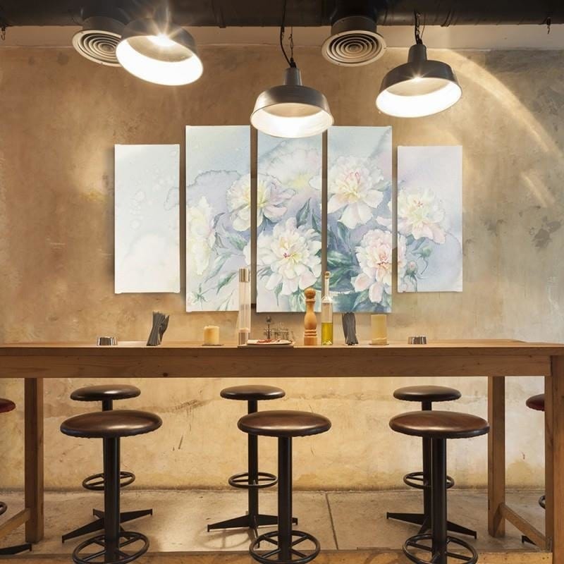 Kanva no 5 daļām - Type B, White Flowers In A Pot Home Trends DECO