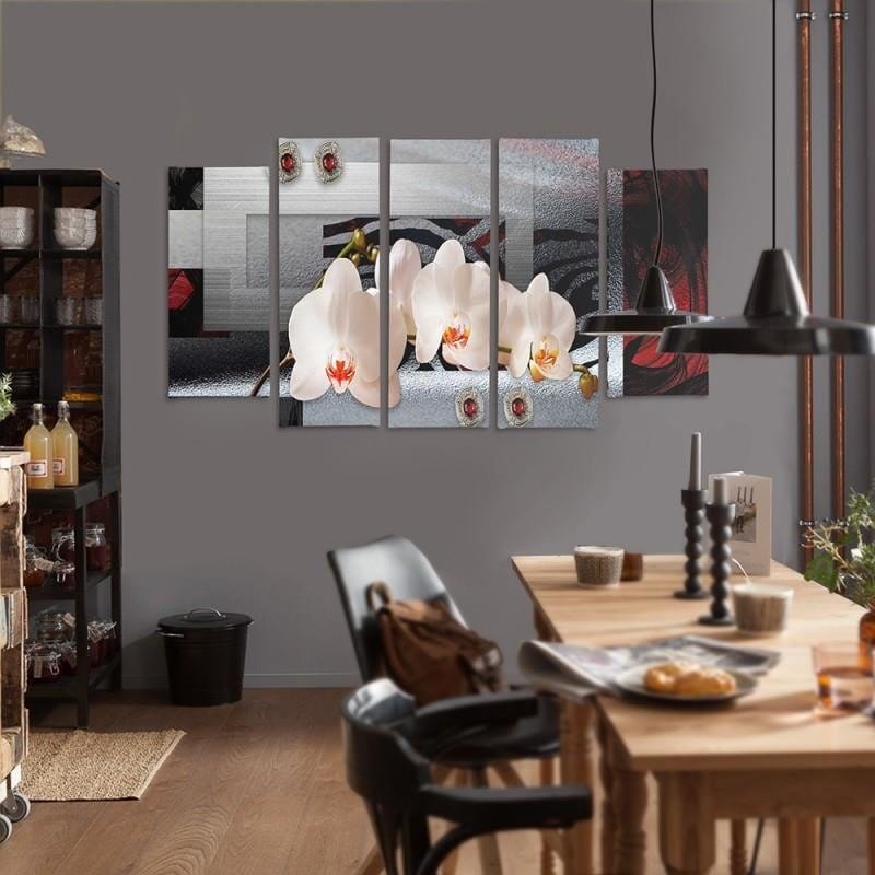 Kanva no 5 daļām - Type B, White Orchid Home Trends DECO