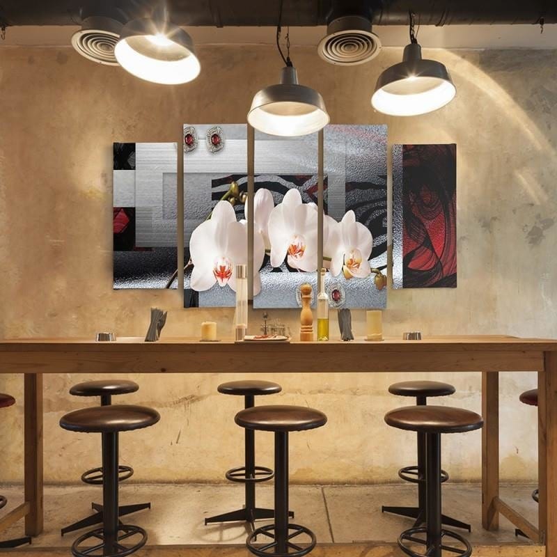 Kanva no 5 daļām - Type B, White Orchid Home Trends DECO