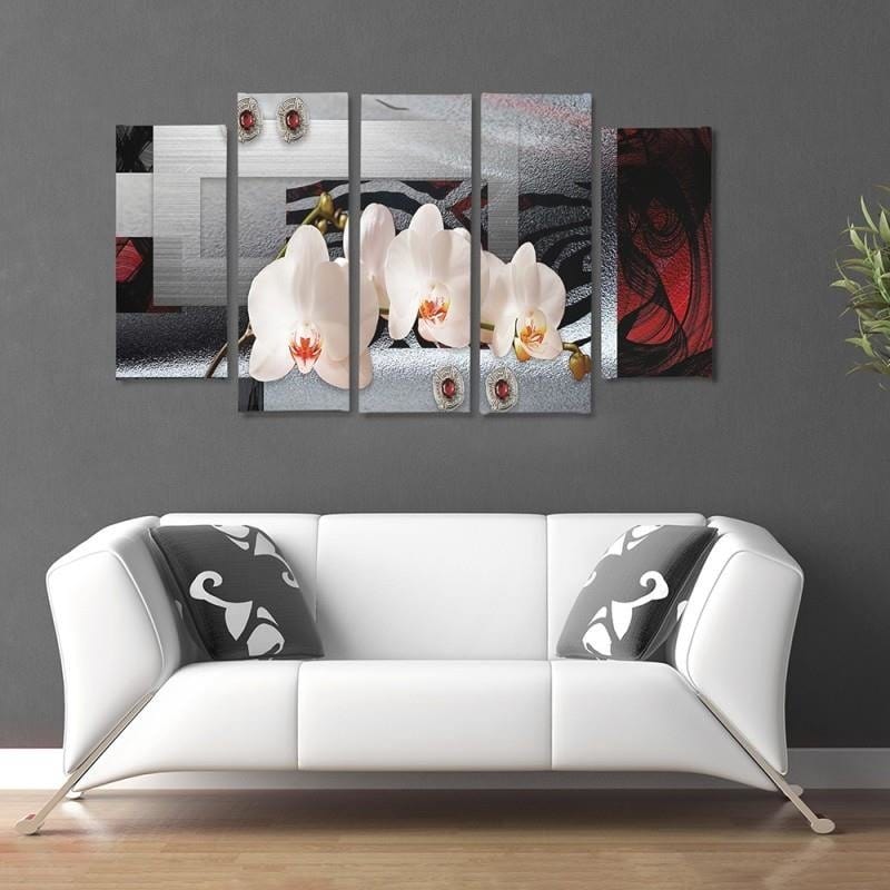 Kanva no 5 daļām - Type B, White Orchid Home Trends DECO