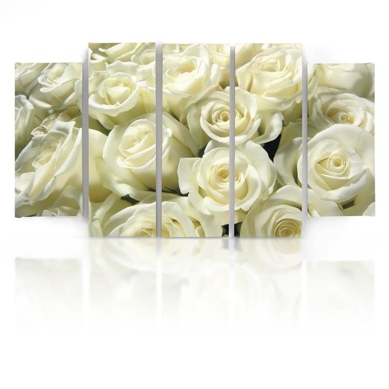 Kanva no 5 daļām - Type B, White Roses Home Trends DECO