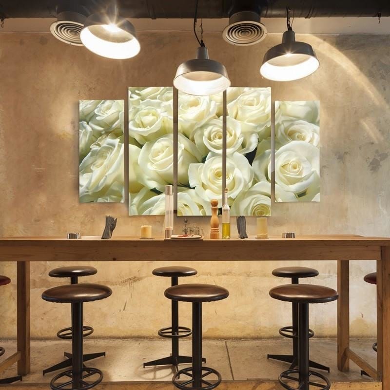 Kanva no 5 daļām - Type B, White Roses Home Trends DECO