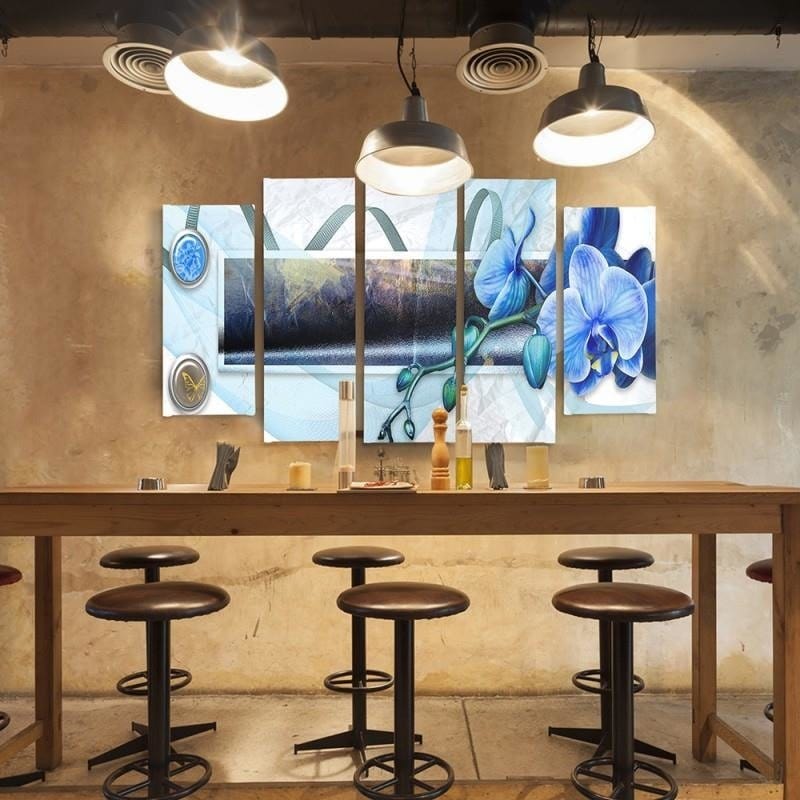 Kanva no 5 daļām - Type B, With Marsh Orchid Theme Home Trends DECO