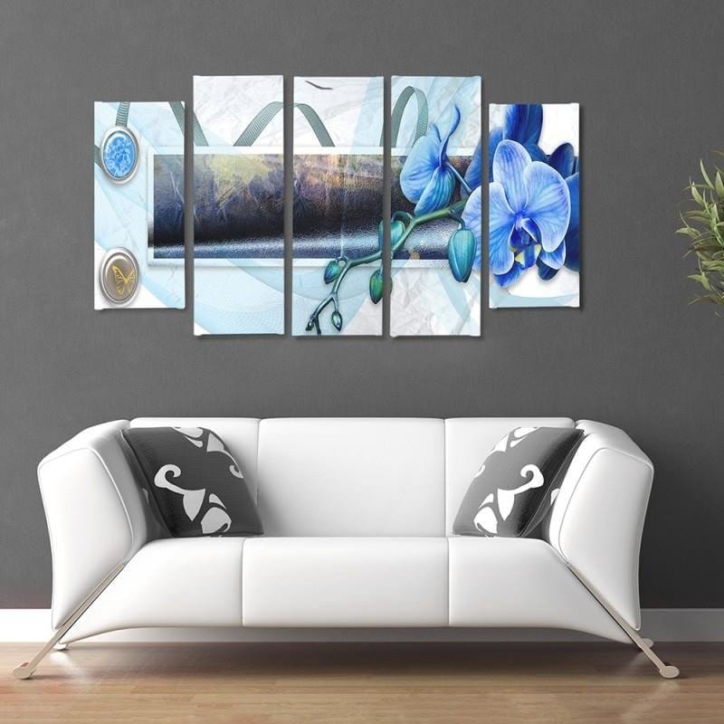 Kanva no 5 daļām - Type B, With Marsh Orchid Theme Home Trends DECO