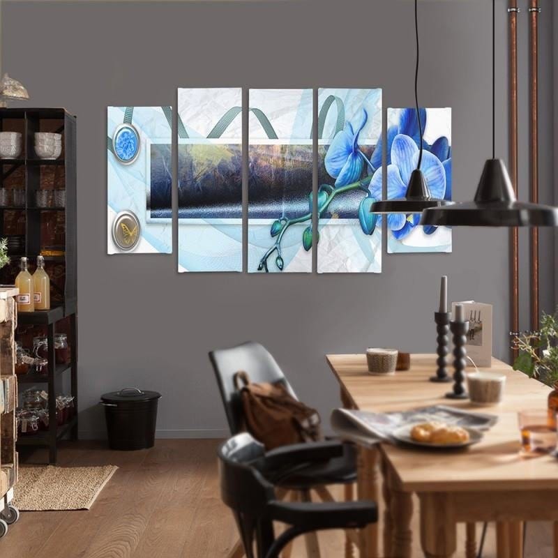 Kanva no 5 daļām - Type B, With Marsh Orchid Theme Home Trends DECO