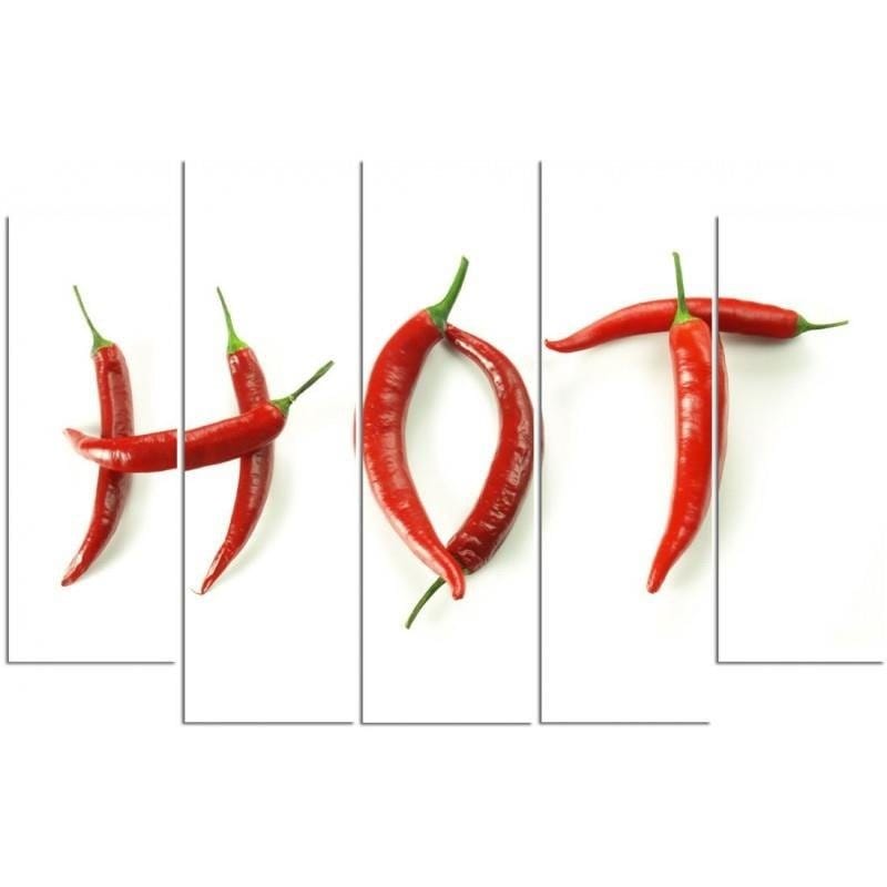 Kanva no 5 daļām - Type B, With The Inscription Hot Chili Peppers Home Trends DECO