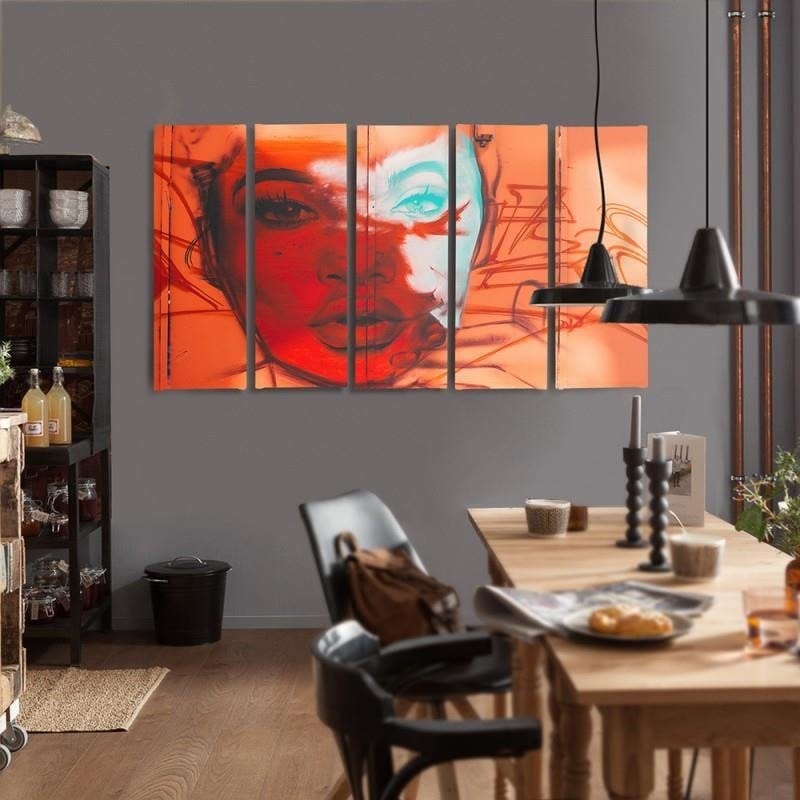 Kanva no 5 daļām - Type C, A Woman's Face Home Trends DECO