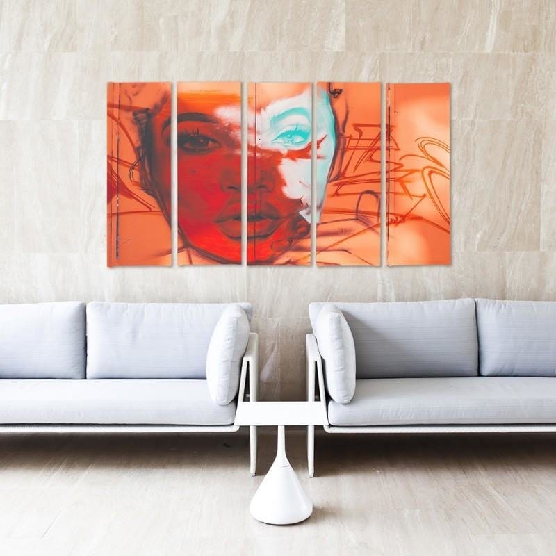 Kanva no 5 daļām - Type C, A Woman's Face Home Trends DECO