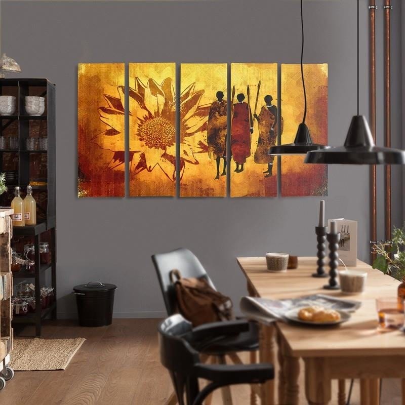 Kanva no 5 daļām - Type C, African Warriors Home Trends DECO