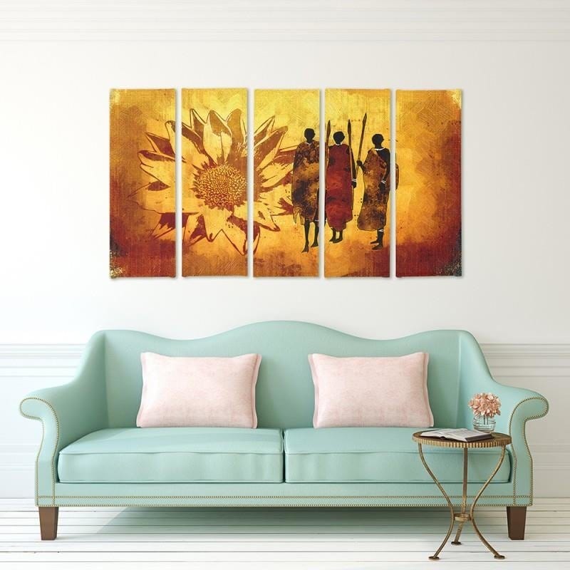 Kanva no 5 daļām - Type C, African Warriors Home Trends DECO