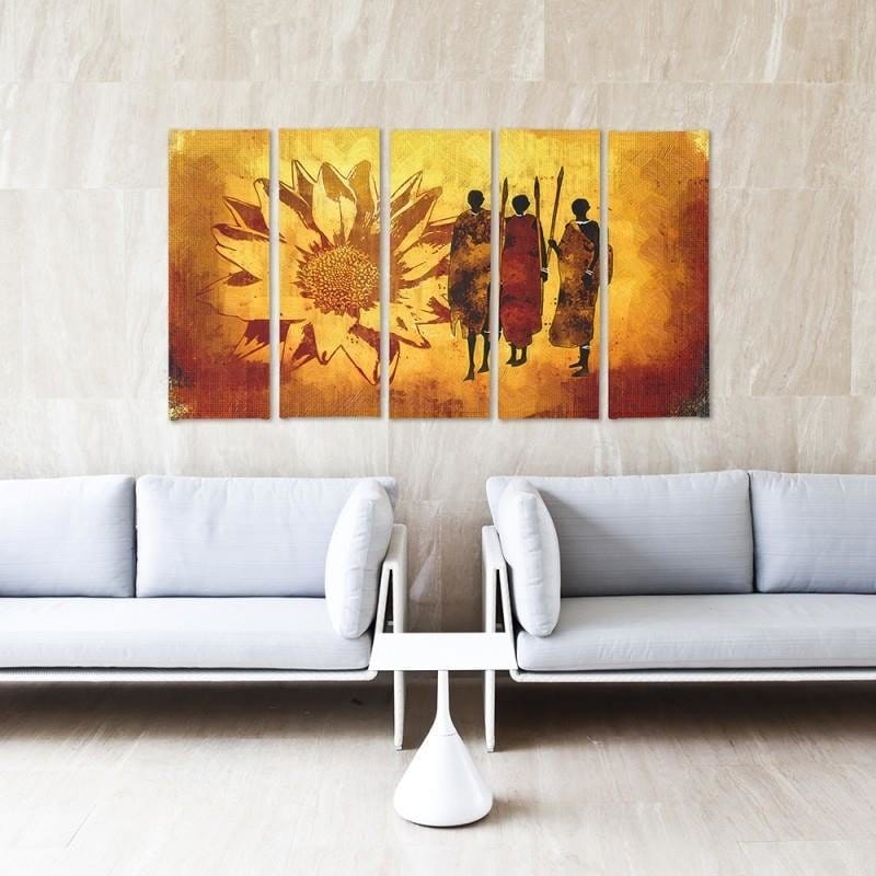 Kanva no 5 daļām - Type C, African Warriors Home Trends DECO