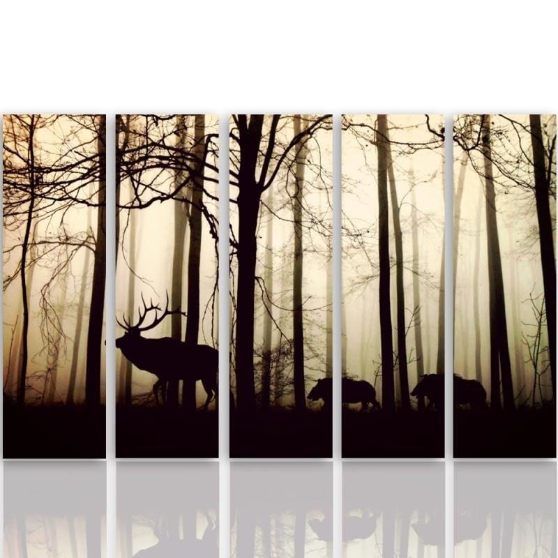 Kanva no 5 daļām - Type C, Animals In The Forest Home Trends DECO