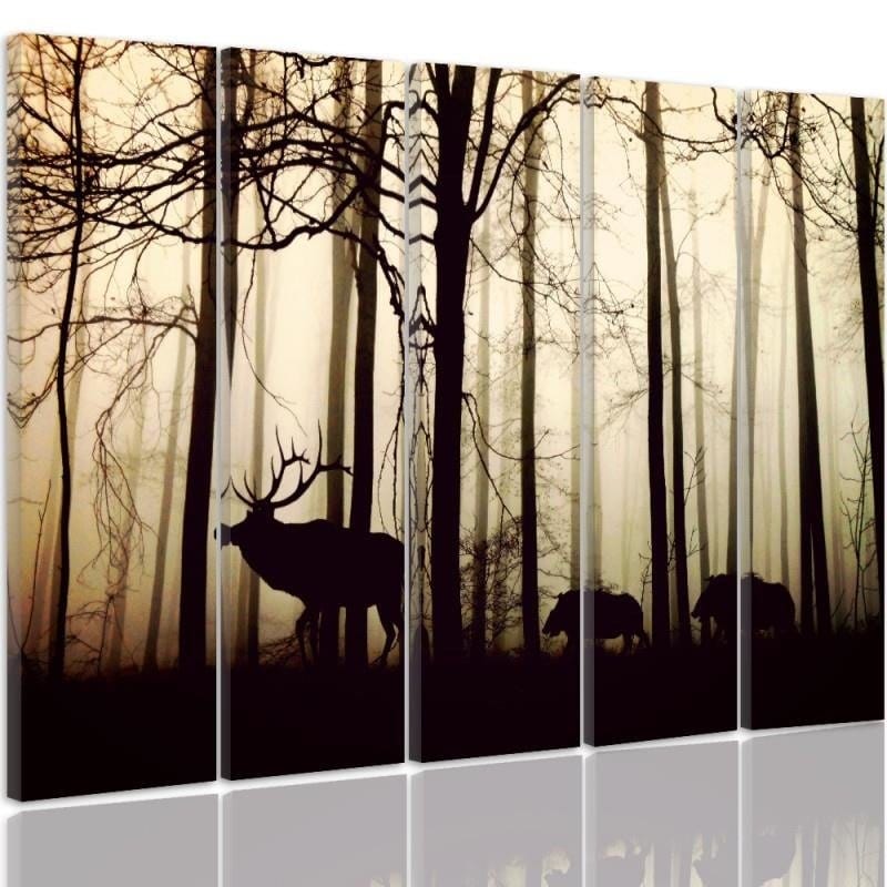 Kanva no 5 daļām - Type C, Animals In The Forest Home Trends DECO