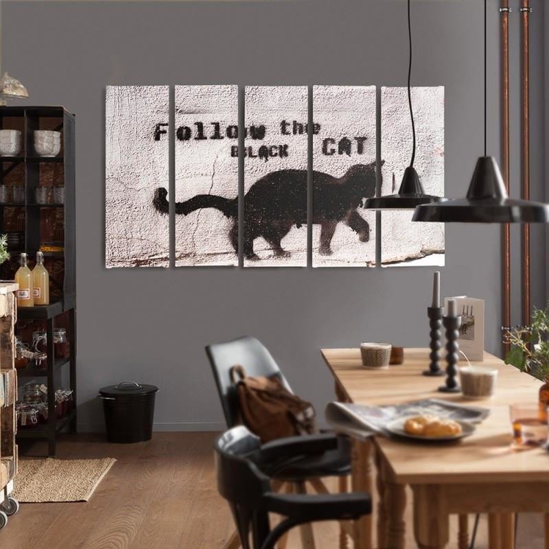 Kanva no 5 daļām - Type C, Black Cat Home Trends DECO