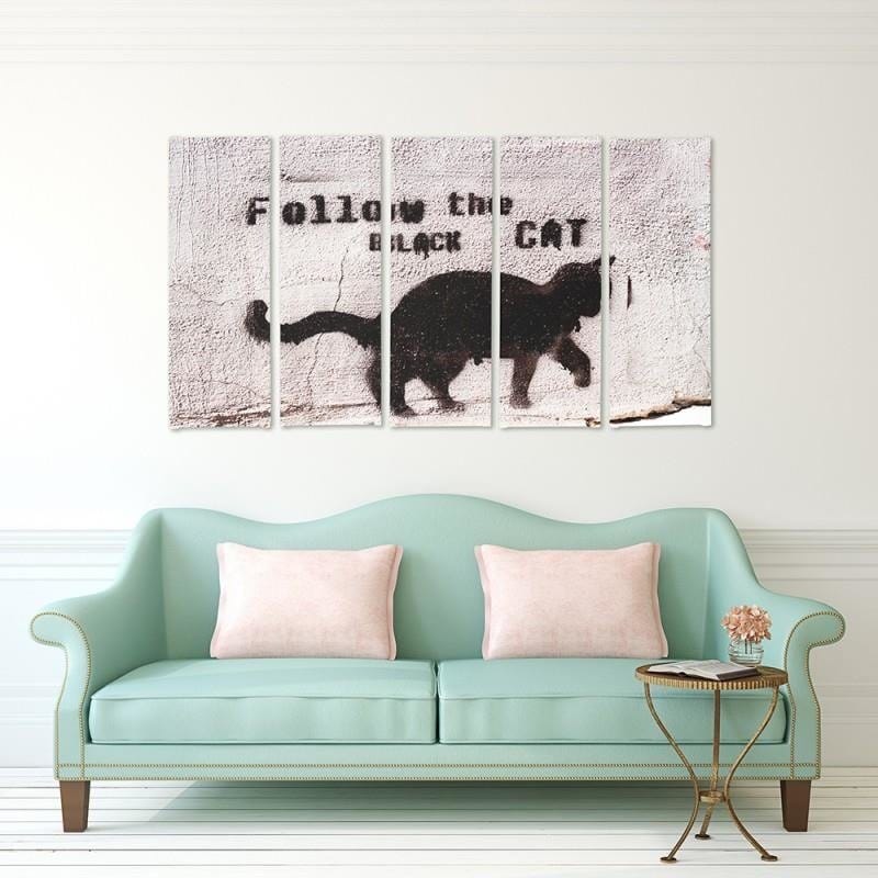 Kanva no 5 daļām - Type C, Black Cat Home Trends DECO