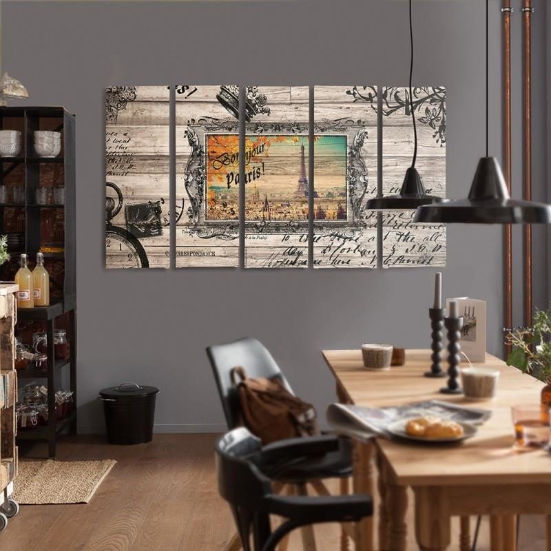 Kanva no 5 daļām - Type C, Bonjour Paris 2  Home Trends DECO