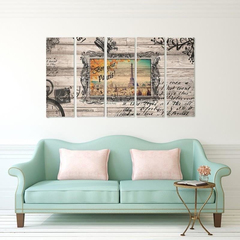 Kanva no 5 daļām - Type C, Bonjour Paris 2  Home Trends DECO