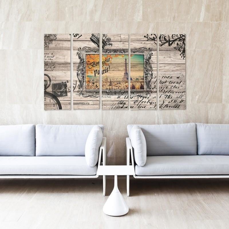 Kanva no 5 daļām - Type C, Bonjour Paris 2  Home Trends DECO