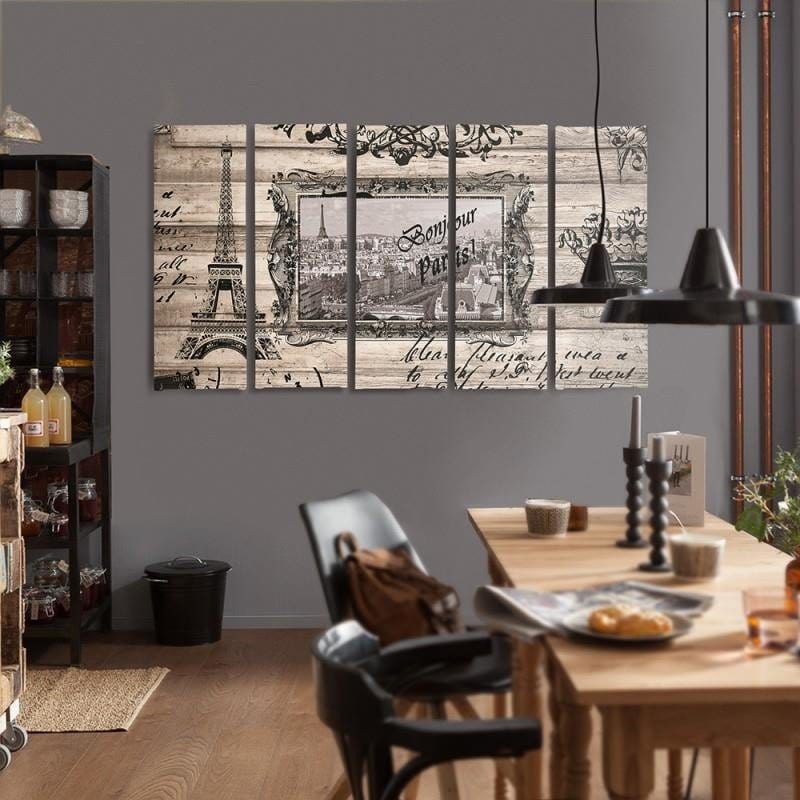 Kanva no 5 daļām - Type C, Bonjour Paris  Home Trends DECO