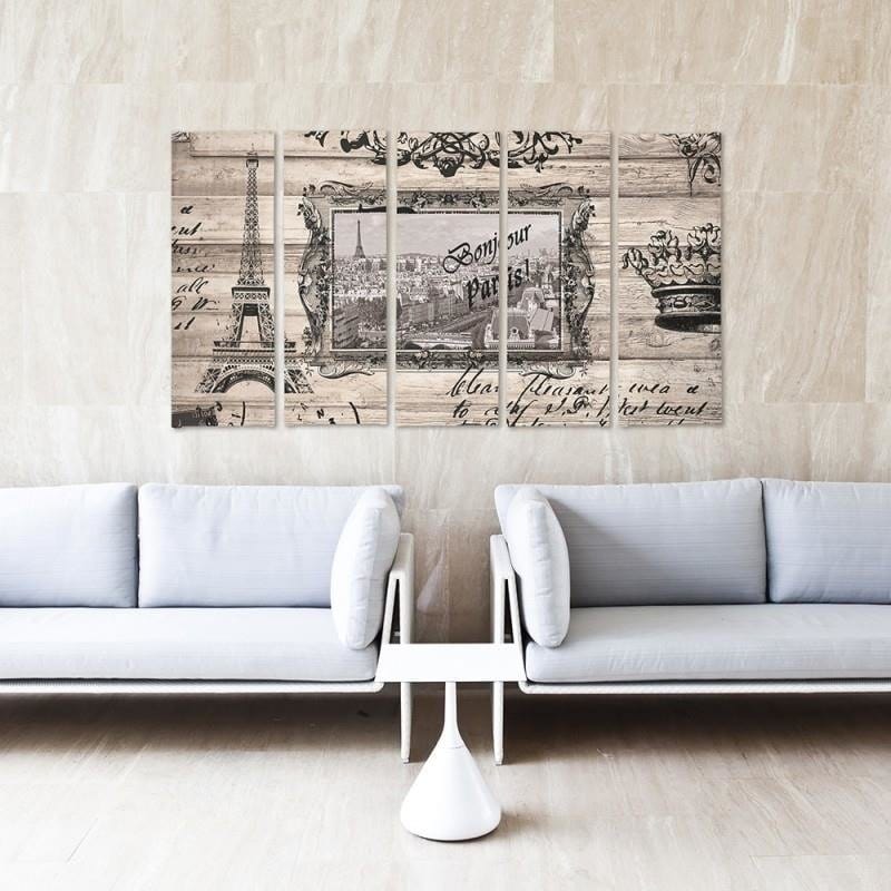 Kanva no 5 daļām - Type C, Bonjour Paris  Home Trends DECO