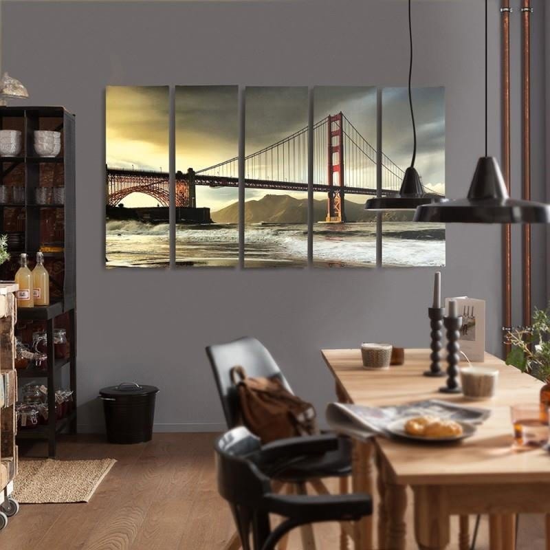 Kanva no 5 daļām - Type C, Bridge Across The River Home Trends DECO