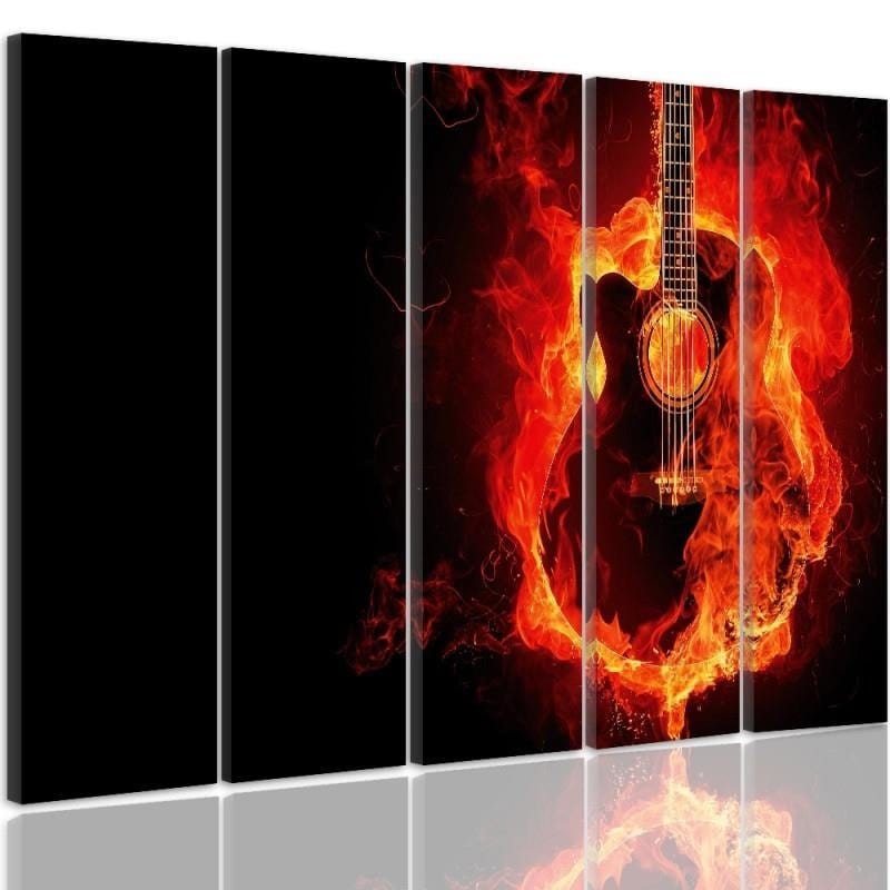 Kanva no 5 daļām - Type C, Burning Guitar Home Trends DECO