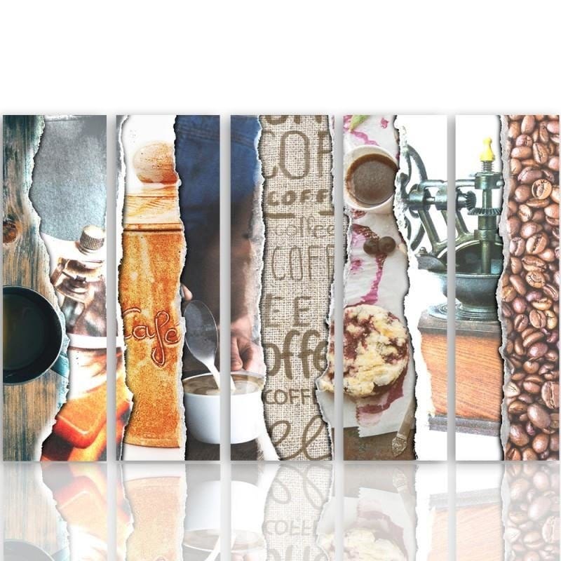 Kanva no 5 daļām - Type C, Coffee - Photocollages Home Trends DECO