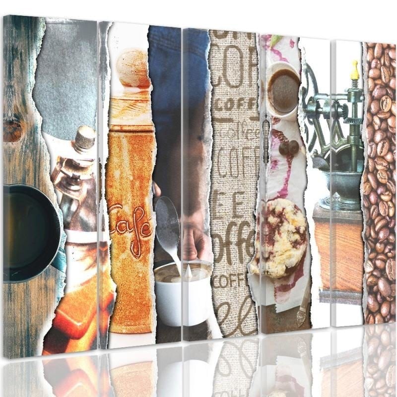 Kanva no 5 daļām - Type C, Coffee - Photocollages Home Trends DECO