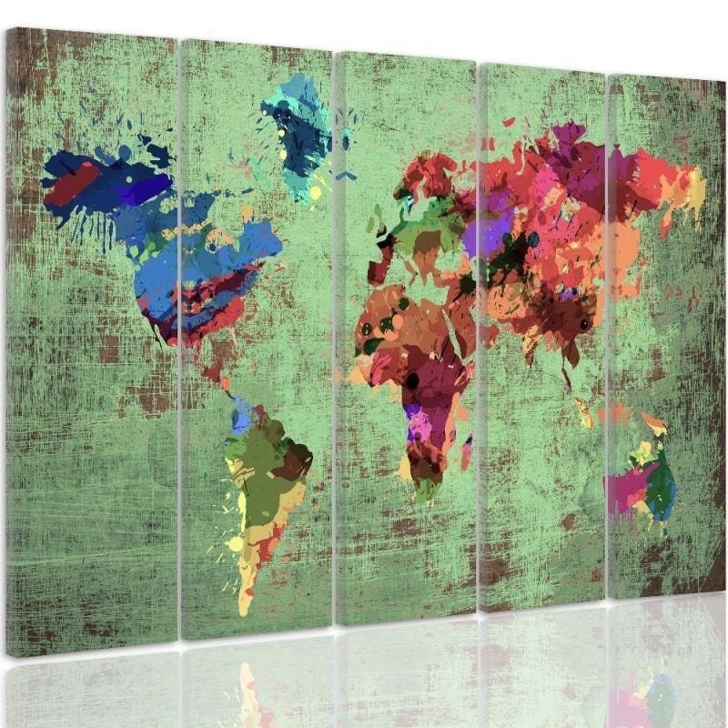 Kanva no 5 daļām - Type C, Color Map Of The World 3 Home Trends DECO
