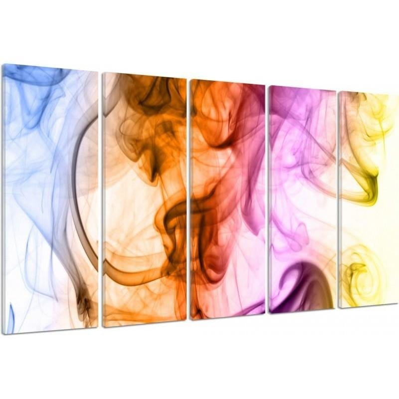 Kanva no 5 daļām - Type C, Colored Smoke - Abstraction Home Trends DECO