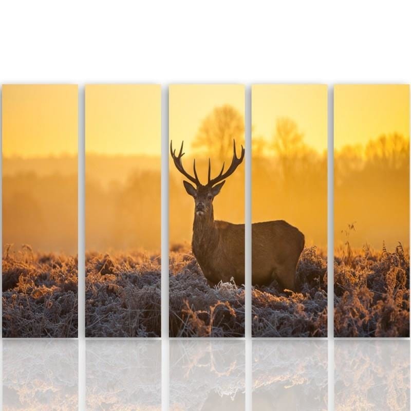 Kanva no 5 daļām - Type C, Deer Sunset 2 Home Trends DECO