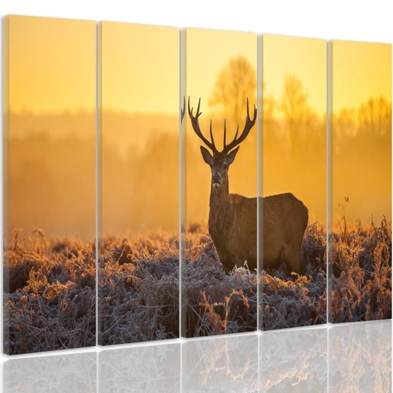 Kanva no 5 daļām - Type C, Deer Sunset 2 Home Trends DECO
