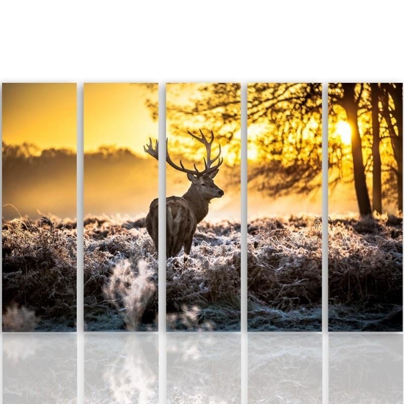 Kanva no 5 daļām - Type C, Deer Sunset Home Trends DECO