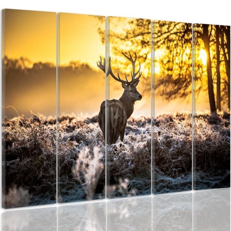 Kanva no 5 daļām - Type C, Deer Sunset Home Trends DECO