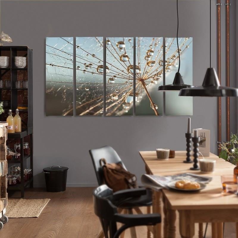 Kanva no 5 daļām - Type C, Dew Drops And Cobweb Home Trends DECO