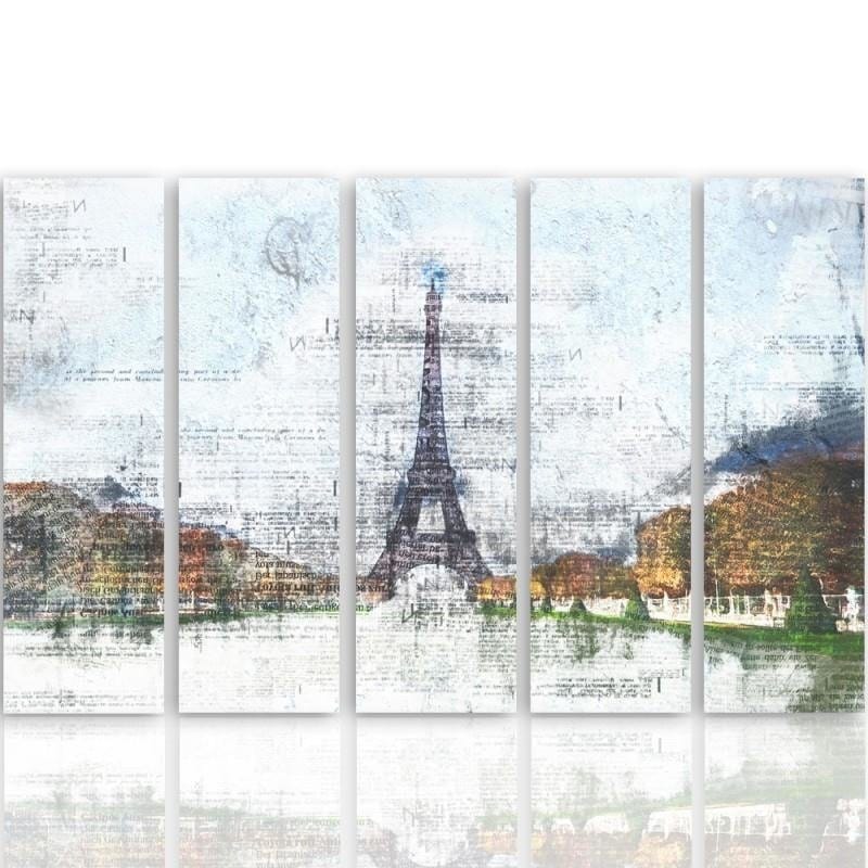 Kanva no 5 daļām - Type C, Eiffel Tower 6 Home Trends DECO