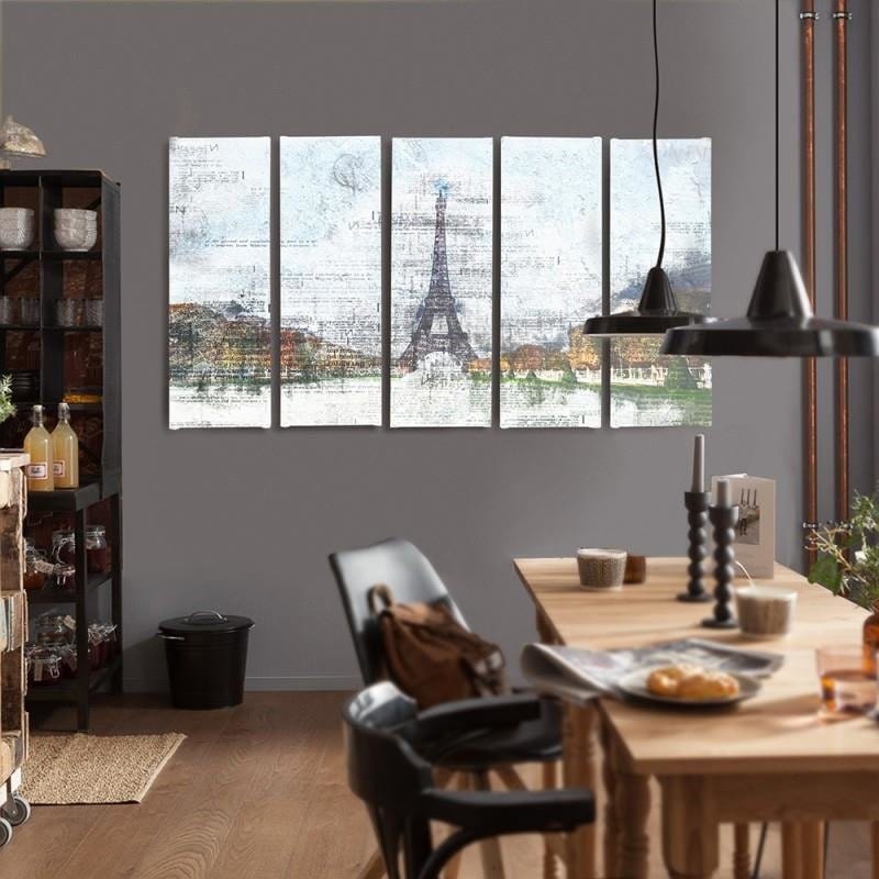 Kanva no 5 daļām - Type C, Eiffel Tower 6 Home Trends DECO