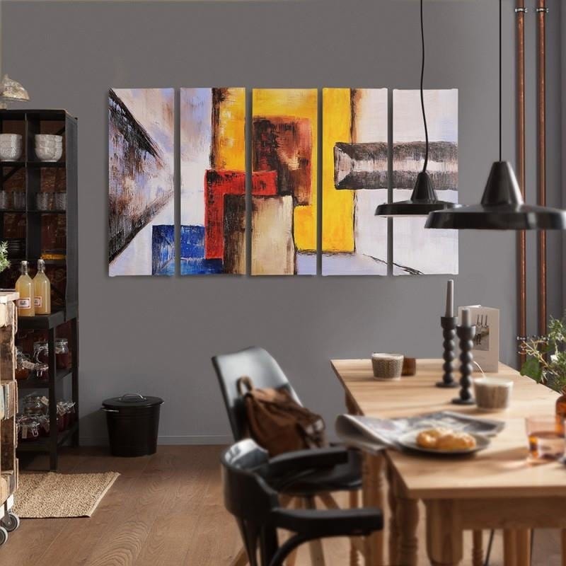 Kanva no 5 daļām - Type C, Figures - Abstraction  Home Trends DECO