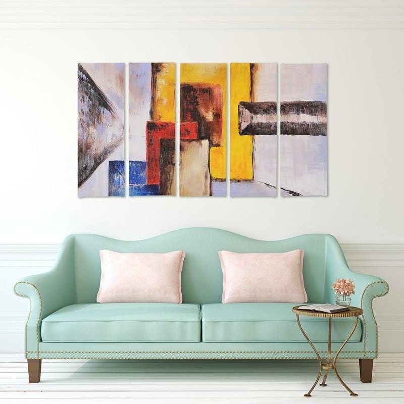 Kanva no 5 daļām - Type C, Figures - Abstraction  Home Trends DECO