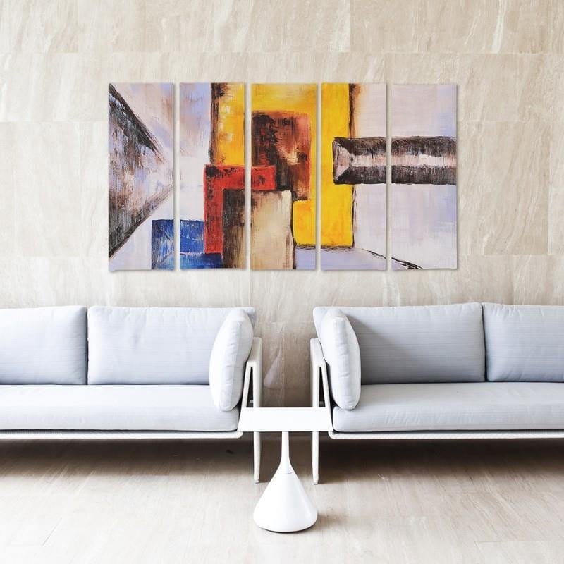 Kanva no 5 daļām - Type C, Figures - Abstraction  Home Trends DECO