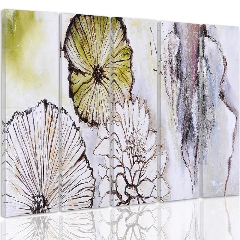 Kanva no 5 daļām - Type C, Flowers - Abstraction Home Trends DECO