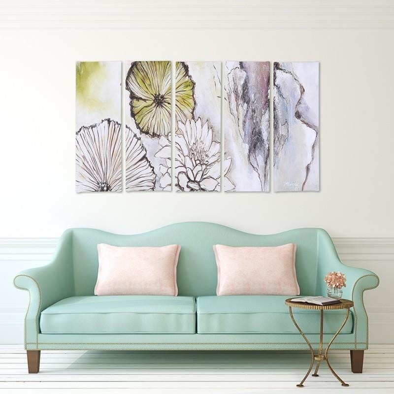 Kanva no 5 daļām - Type C, Flowers - Abstraction  Home Trends DECO