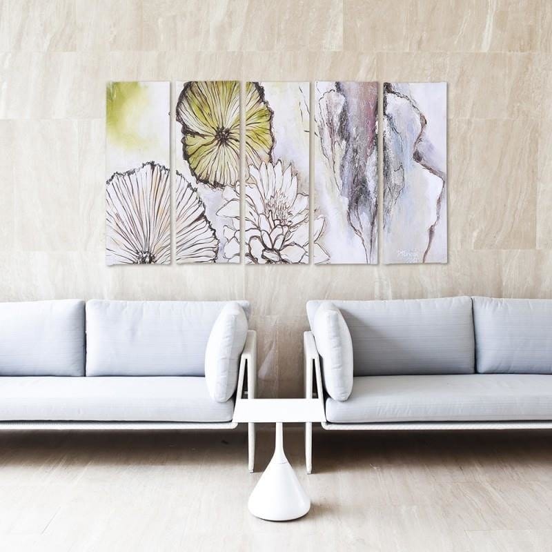 Kanva no 5 daļām - Type C, Flowers - Abstraction  Home Trends DECO