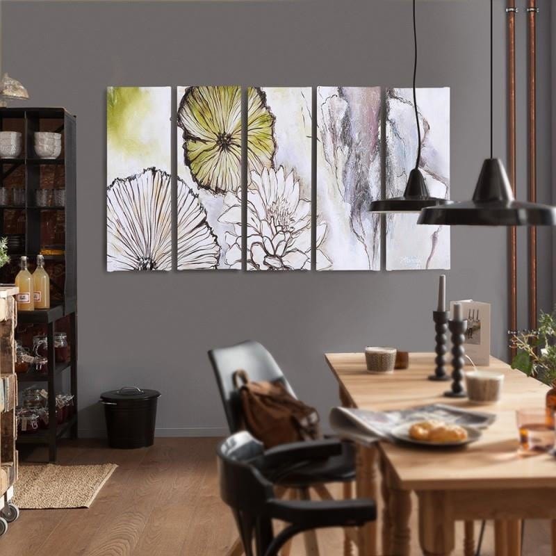 Kanva no 5 daļām - Type C, Flowers - Abstraction  Home Trends DECO