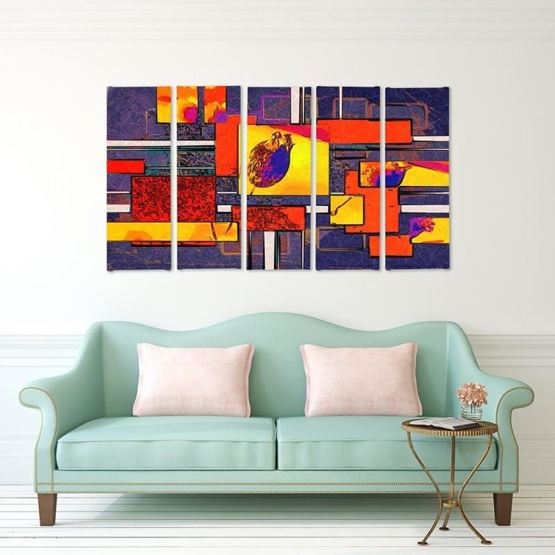 Kanva no 5 daļām - Type C, Geometric Abstraction 1  Home Trends DECO