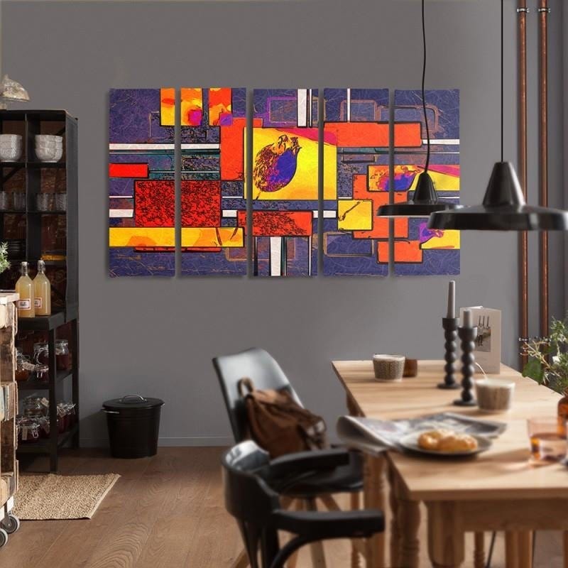 Kanva no 5 daļām - Type C, Geometric Abstraction 1  Home Trends DECO