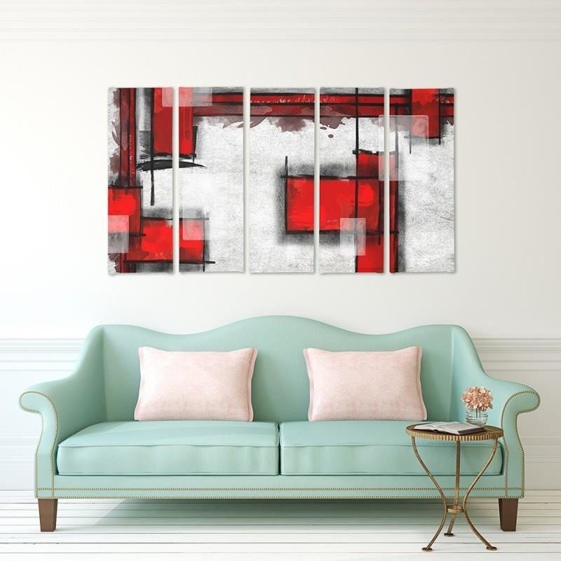 Kanva no 5 daļām - Type C, Geometric Abstraction 5  Home Trends DECO