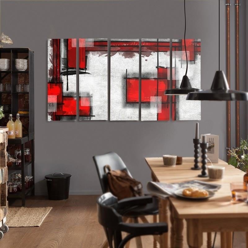 Kanva no 5 daļām - Type C, Geometric Abstraction 5  Home Trends DECO