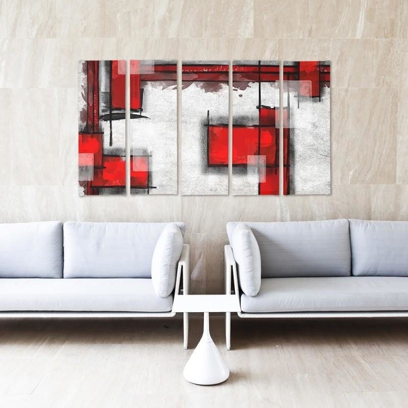 Kanva no 5 daļām - Type C, Geometric Abstraction 5  Home Trends DECO